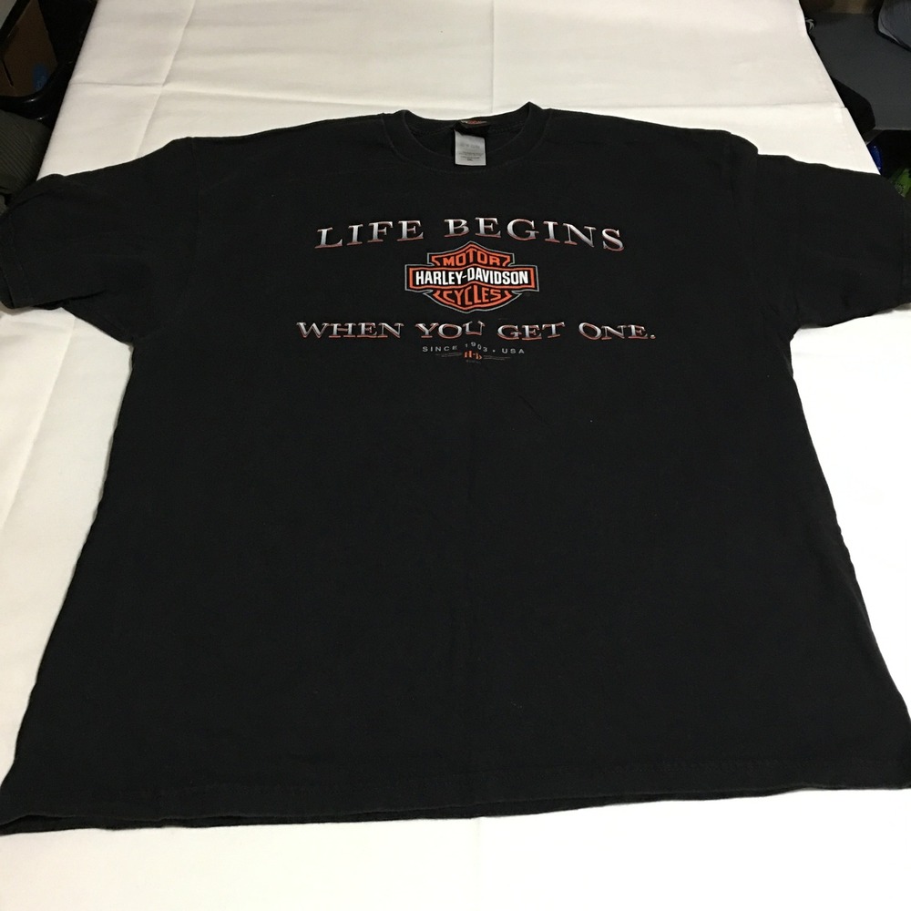 Vintage Harley-Davidson T-Shirt Mens 2XL Black Pineda Melbourne FL Made in USA